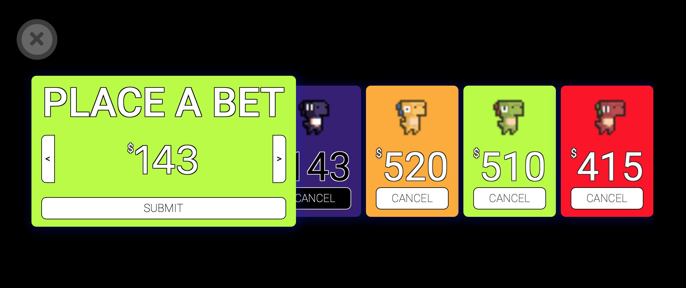 Betting interface